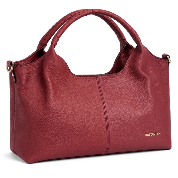 Bostanten Nevin Genuine Leather Satchel Hobo Top Handle Tote - Picture 1 of 10